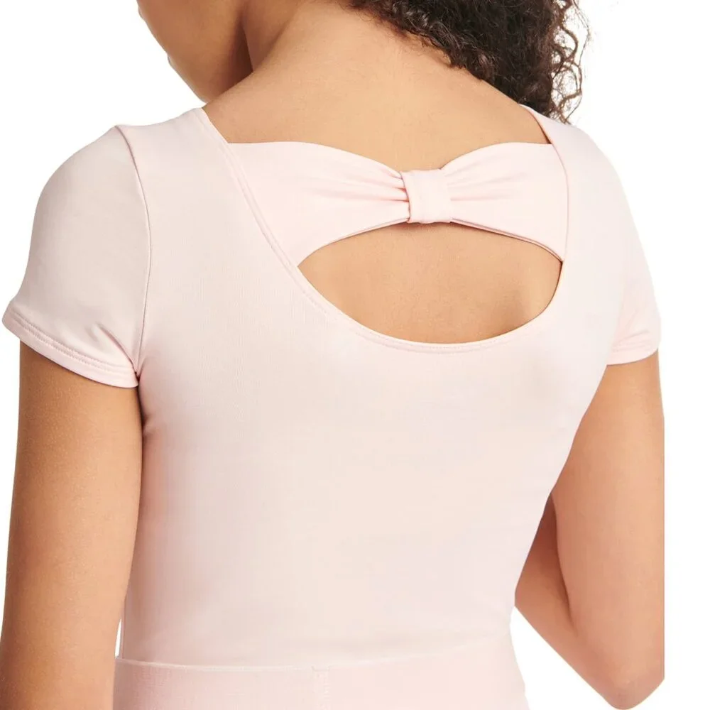Justice Girls XS Cap Sleeve Dance Gymnastics Pink Leotard SIZE 5-6 NEW